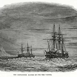 The Ross Arctic Expedition - the expeditions ships housed in for winter