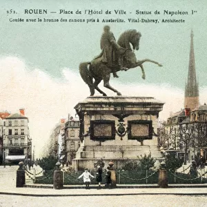 Rouen, France, Place de l Hotel de Ville, Statue of Napoleon