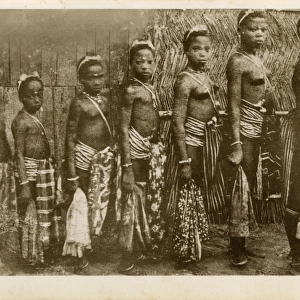 A row of girls from Togo, West Africa