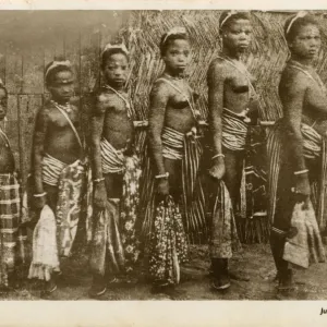 A row of girls from Togo, West Africa