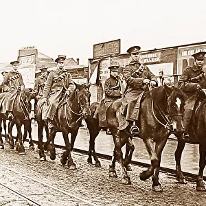 Royal Field Artillery with commandeered horses during WW1