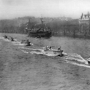 Royal Motor Barge on the River Thames, 1937