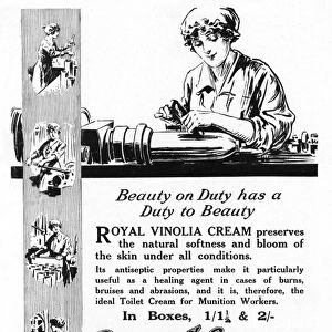 Royal Vinolia Cream advertisement, 1918
