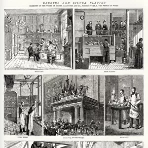 Royal visit by Prince and Princess of Wales (later King Edward VII and Queen Alexandra) to Elkington factory in Birmingham, where electro and silver plating where made. Date: 1874
