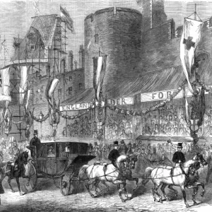Royal wedding 1863 - passing the curfew tower at Windsor Royal wedding 1863 - passing the curfew tower at Windsor