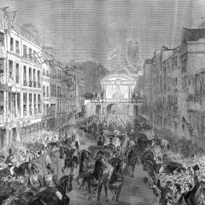 Royal Wedding Procession Print, Temple Bar, 10th March 1863 Royal Wedding Procession Print, Temple Bar, 10th March 1863