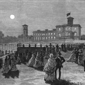 Royal Wedding 1885 -- grounds of Osborne House, evening