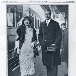 Royal Wedding 1923 Print - Honeymoon Departure at Bookham Station Royal Wedding 1923 Print - Honeymoon Departure at Bookham Station