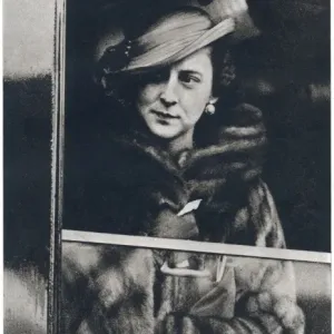 Royal Wedding 1934 Print: Princess Marina at Train Window Royal Wedding 1934 Print: Princess Marina at Train Window