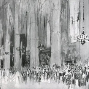 Royal Wedding 1934 Print: Westminster Abbey Scene Royal Wedding 1934 Print: Westminster Abbey Scene