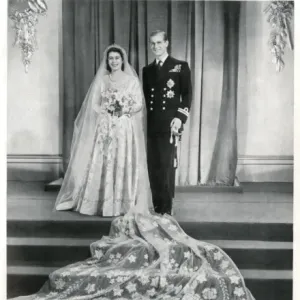 Print of Royal Wedding 1947: Princess Elizabeth and Prince Philip Print of Royal Wedding 1947: Princess Elizabeth and Prince Philip