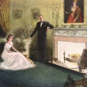 Royal Wedding 1947 Print - Fireside Scene Royal Wedding 1947 Print - Fireside Scene