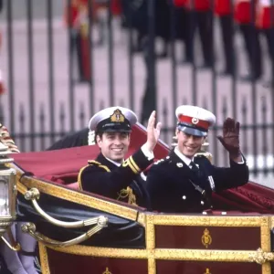 1986 Royal Wedding Print of Prince Andrew and Sarah 1986 Royal Wedding Print of Prince Andrew and Sarah