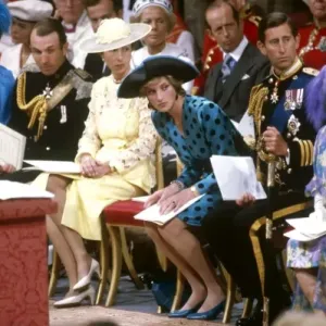 1986 Royal Wedding Print: Princess Diana at Prince Andrew's Ceremony 1986 Royal Wedding Print: Princess Diana at Prince Andrew's Ceremony