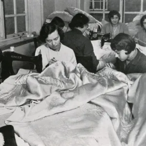 Royal Wedding Presents - Satin Blanket in Progress, 1934 Royal Wedding Presents - Satin Blanket in Progress, 1934
