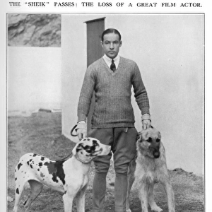 Rudolph Valentino with his Dogs 1926
