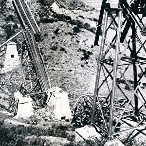Ruined bridge on Monastir railway, WW1
