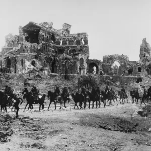 Ruins of the Basilica of Notre Dame de Brebieres in 1918 Ruins of the Basilica of Notre Dame de Brebieres in 1918