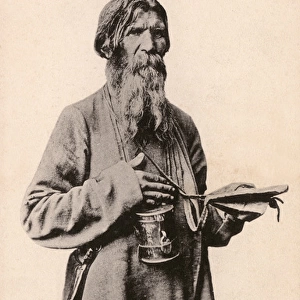 Russia - Wandering Russian Mystic begging for alms