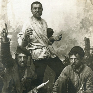 Three Russian men in a studio photo
