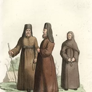 Russian Orthodox church abbot and monk