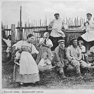 Russian villagers dancing