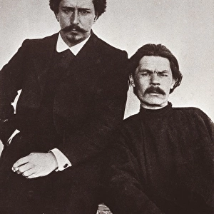 Russian writers Leonid Nikolaievich Andreyev and Maxim Gorky