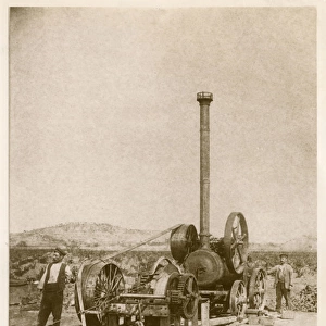 Ruston steam engine, vineyard in Penedes, Catalonia, Spain
