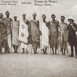 Rwanda, Africa - Group of Tutsi Tribesmen