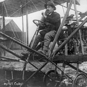 Samuel Franklin Cody in his Circuit of Britain biplane