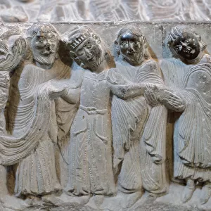 Sancho III of Castile (1134-1158) and his courtiers. Relief