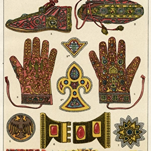 Sandals, gloves and other ornamental clothing items