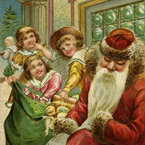 Santa with children & toys
