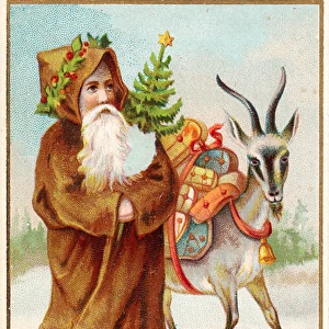 Santa Claus on a Christmas card