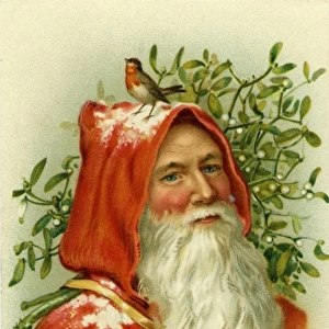 Santa Claus & mistletoe