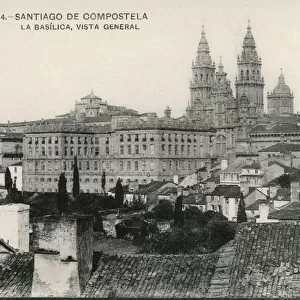 Santiago de Compostela, Spain - General View with Basilica
