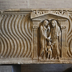 Sarcophagus of a married couple. About 240 AD. Ancient Rome