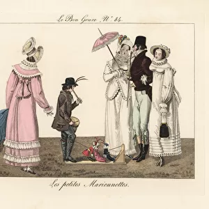 Savoyard puppeteer performing with fife and drum