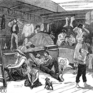 Scene on board the Refugee Ship North Britain, 1882
