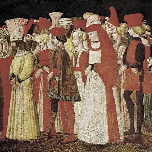 Scene of Court. ca. 1460. Detail of the frontal