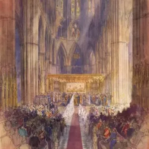 Print of the Duke of Kent's wedding at Westminster Abbey, 1934 Print of the Duke of Kent's wedding at Westminster Abbey, 1934