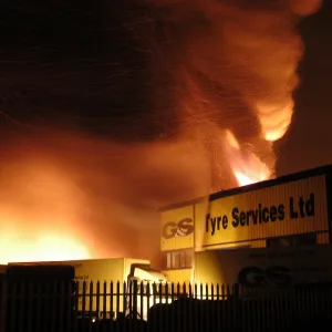 Scene of fire at commercial premises, Barking