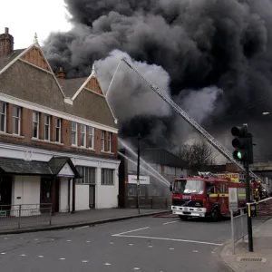 Scene of fire at commercial premises, Penge