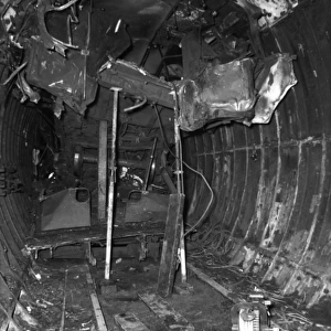 Scene inside London Underground tunnel after a crash