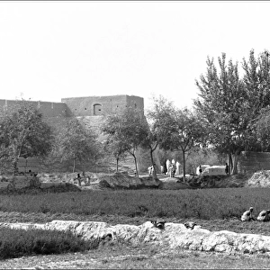 Scene outside city wall in Kashgar, western China