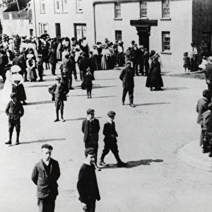 Scene in Salutation Square, Haverfordwest, South Wales