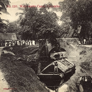 Scene on Wellawatte Canal, Colombo, Ceylon (Sri Lanka)