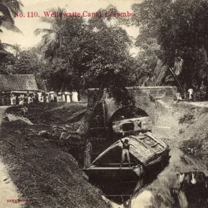 Scene on Wellawatte Canal, Colombo, Ceylon (Sri Lanka)