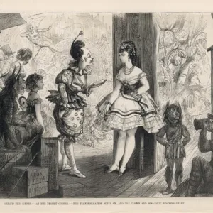 Scene in the wings during a pantomime