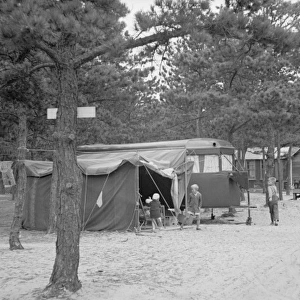 Scenes at the auto trailer camp, Dennis Port, Massachusetts